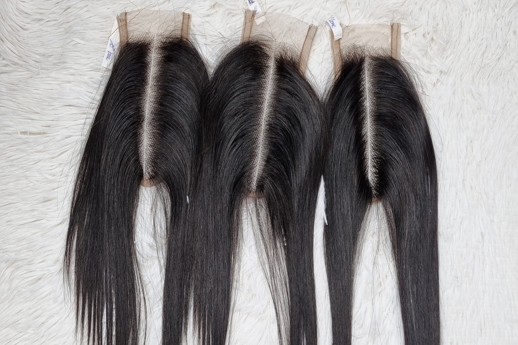 halyhair Lace closure and frontal are hair pieces which 100% made by hand, by knotting each hair strands into lace pieces. They are normally used on wigs and installs to create the look of a natural scalp. 