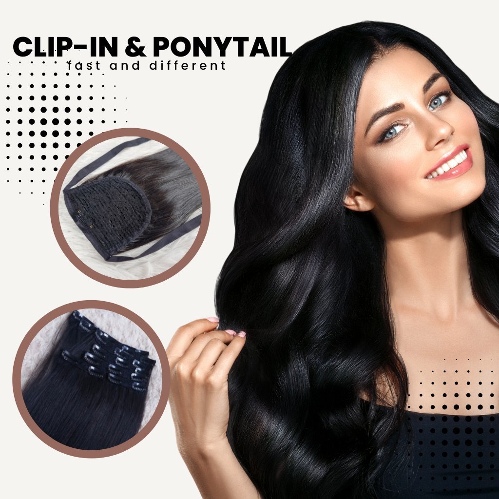 CLIP IN PONYTAIL HAIR EXTENSIONS - HALY HAIR