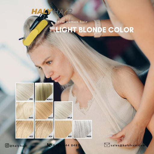 LIGHT BLONDE HAIR COLOR - HALY HAIR