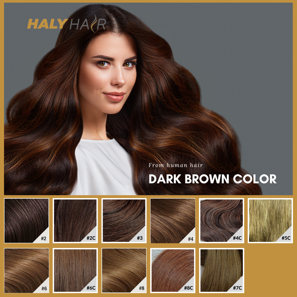 Dark brown hair color HALY HAIR