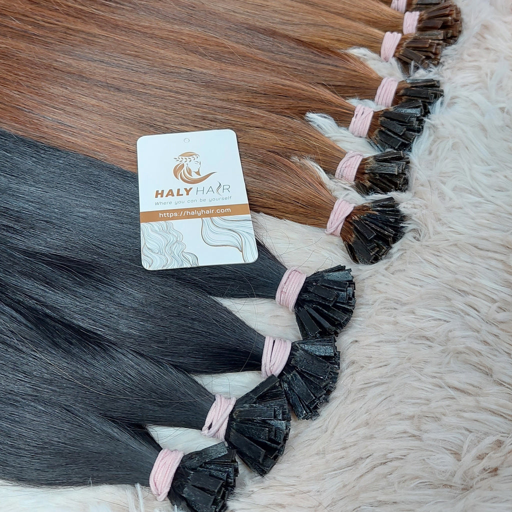 halyhair Our Haly hair extensions are made from 100% natural human hair while the Keratin tip part are made of high-quality Italian Keratin glue which is safe for your health.