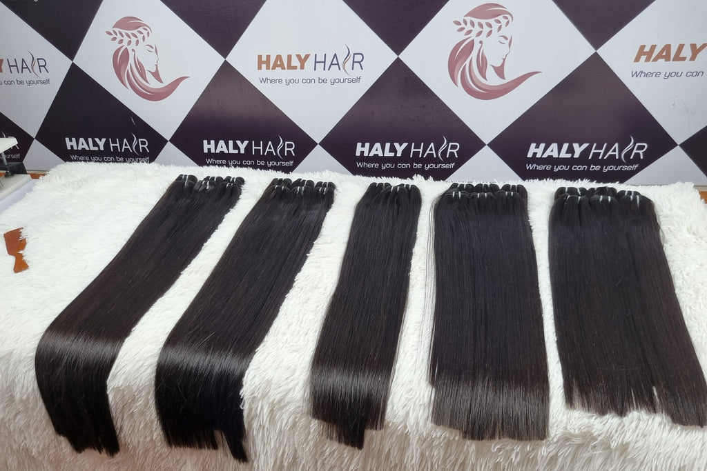 Weave hair extensions black color