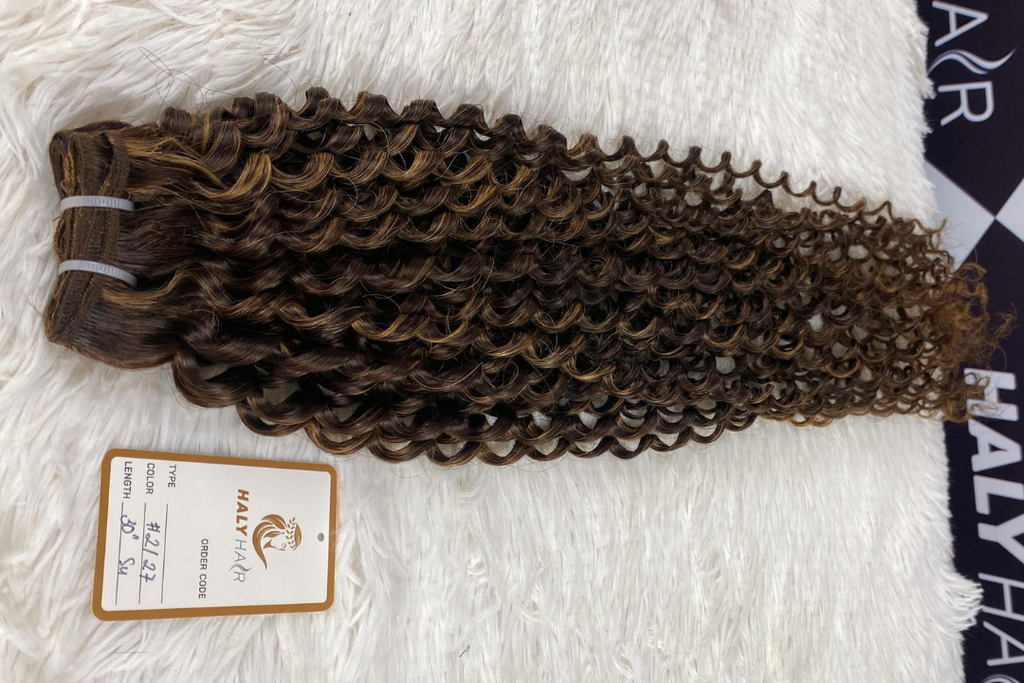 Weft hair extensions piano color #2-27