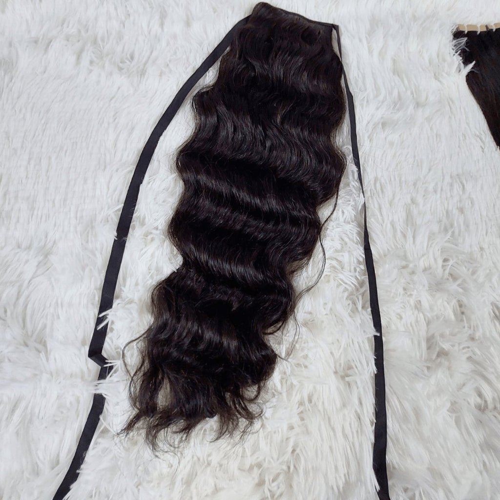 Black ponytail hair extensions - HALY HAIR