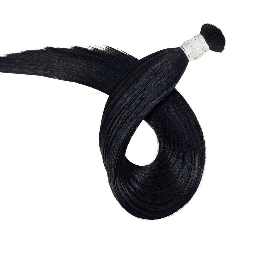 Bulk black hair extensions - HALY HAIR