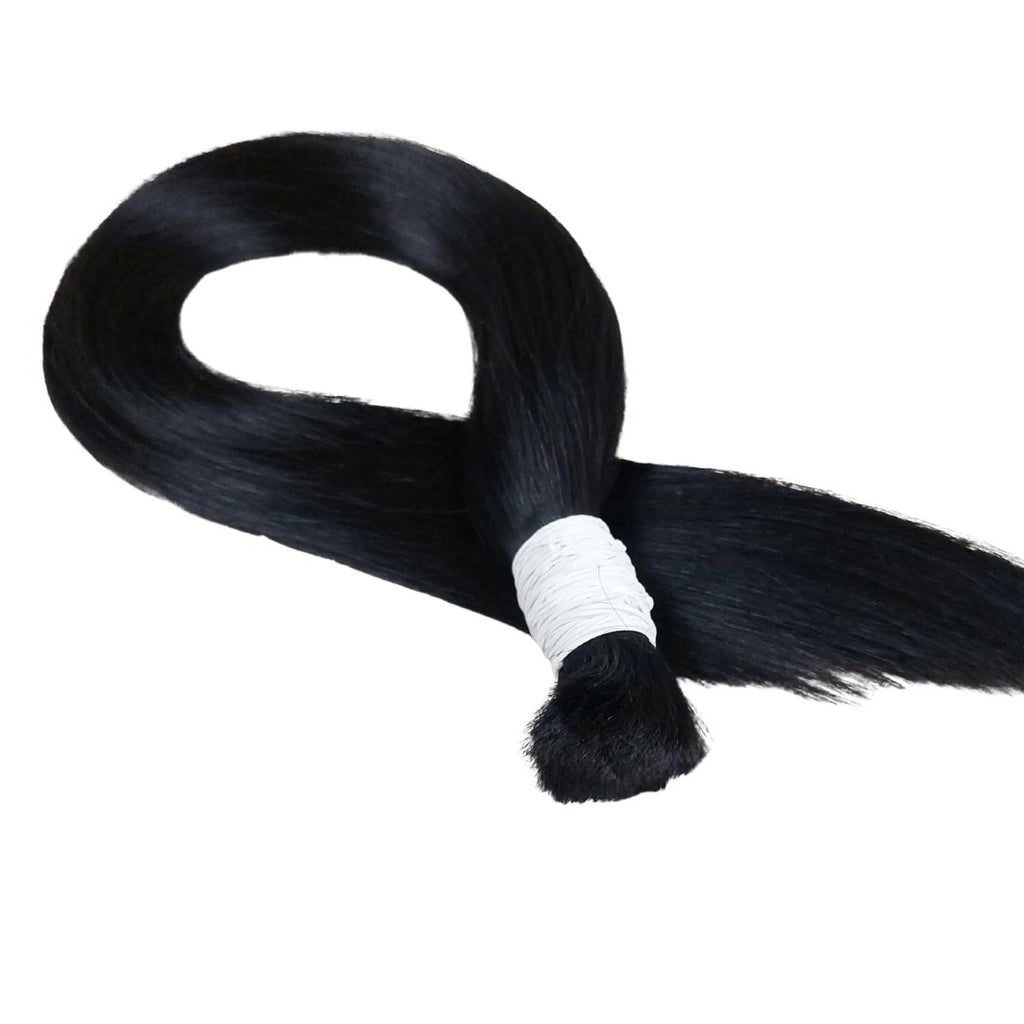 Bulk black hair extensions - HALY HAIR