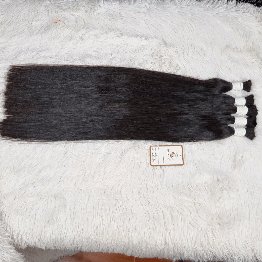 Bulk black hair extensions - HALY HAIR