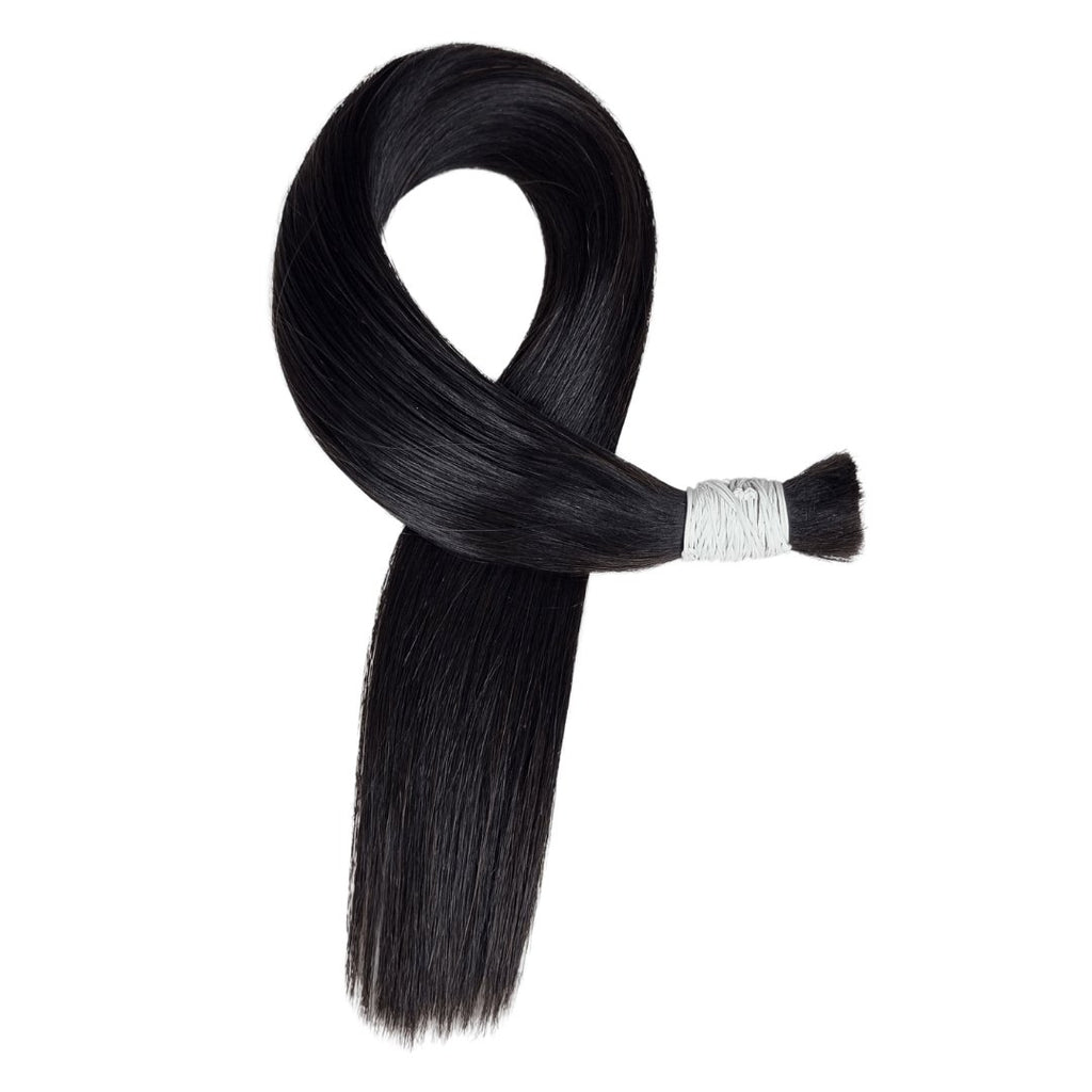 Bulk black hair extensions - HALY HAIR