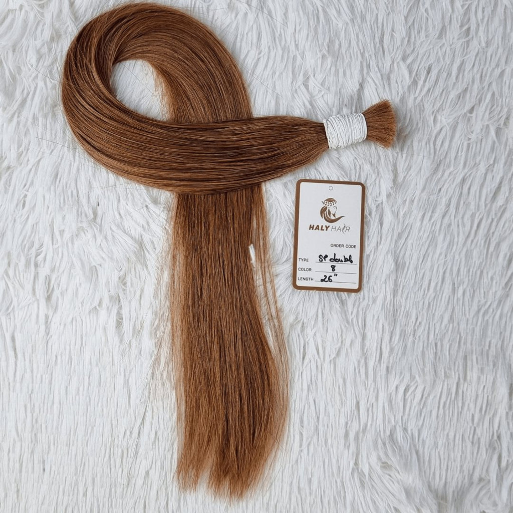 Bulk dark brown human hair extensions - HALY HAIR