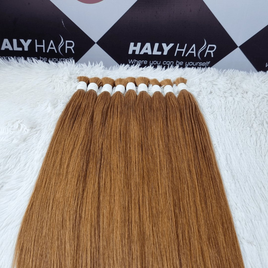 Bulk dark brown human hair extensions - HALY HAIR