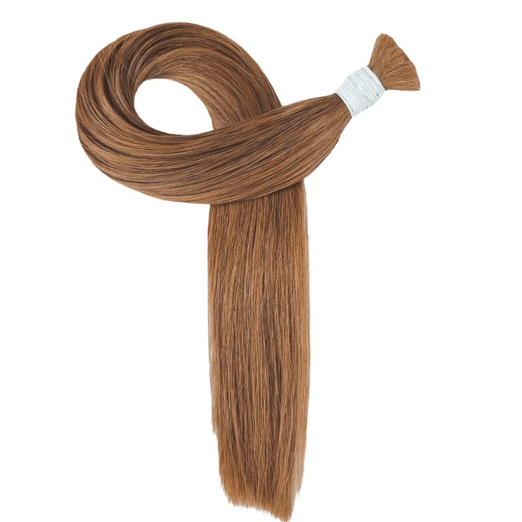 Bulk dark brown human hair extensions - HALY HAIR