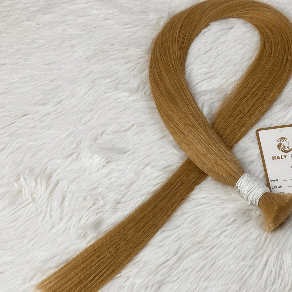 Bulk hair extensions medium blonde color - HALY HAIR