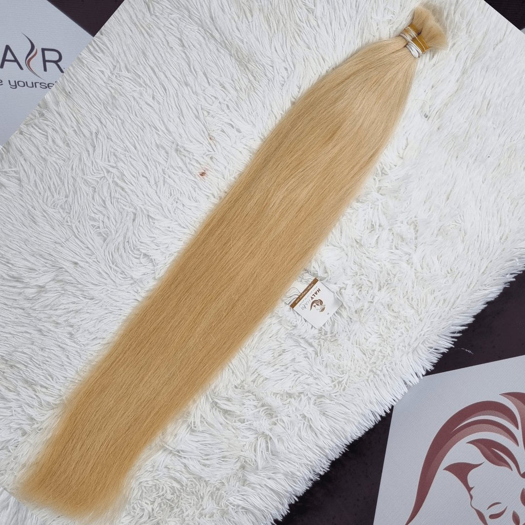 Bulk hair extensions medium blonde color - HALY HAIR