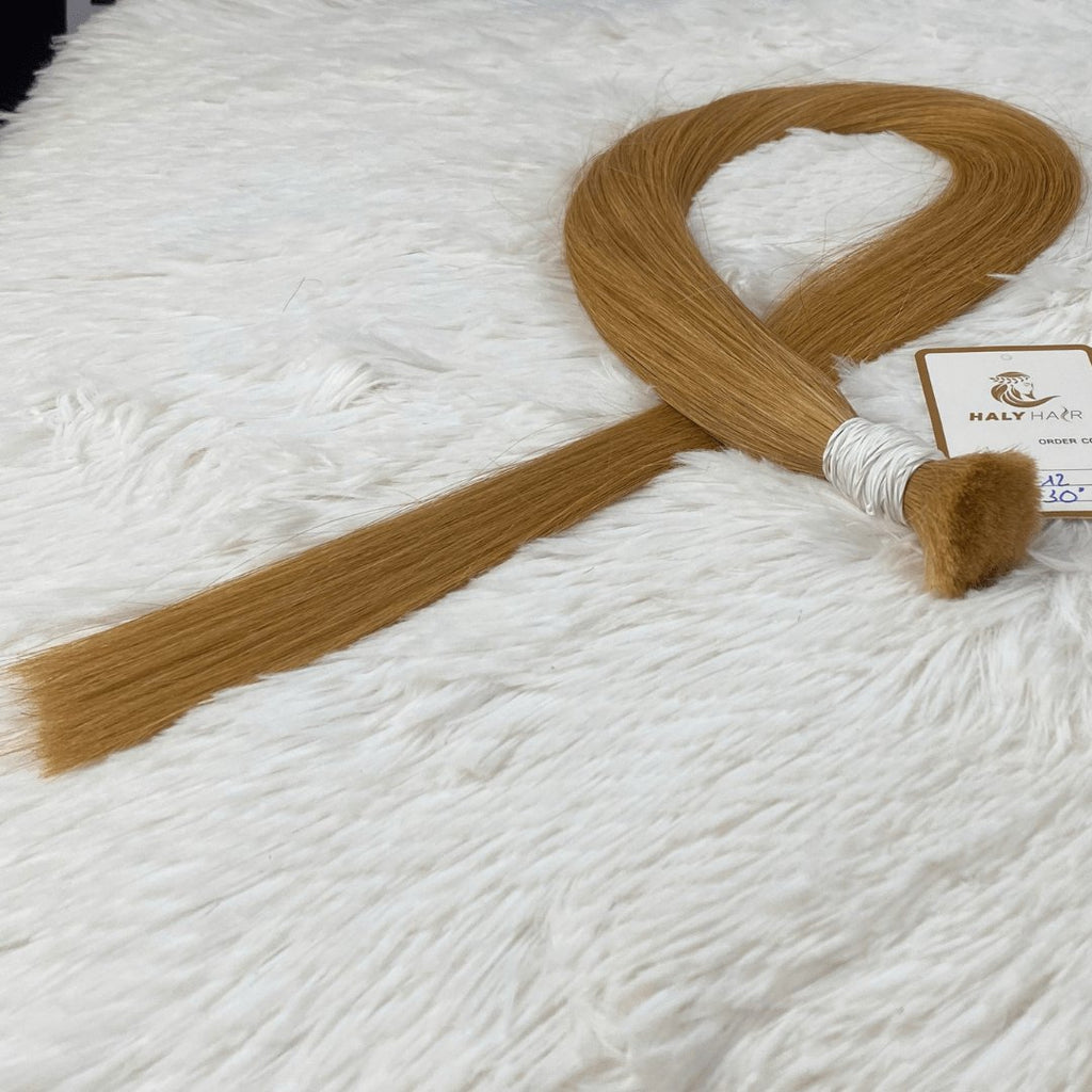 Bulk hair extensions medium blonde color - HALY HAIR