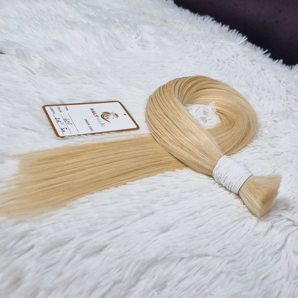 Bulk light blonde hair natural - HALY HAIR