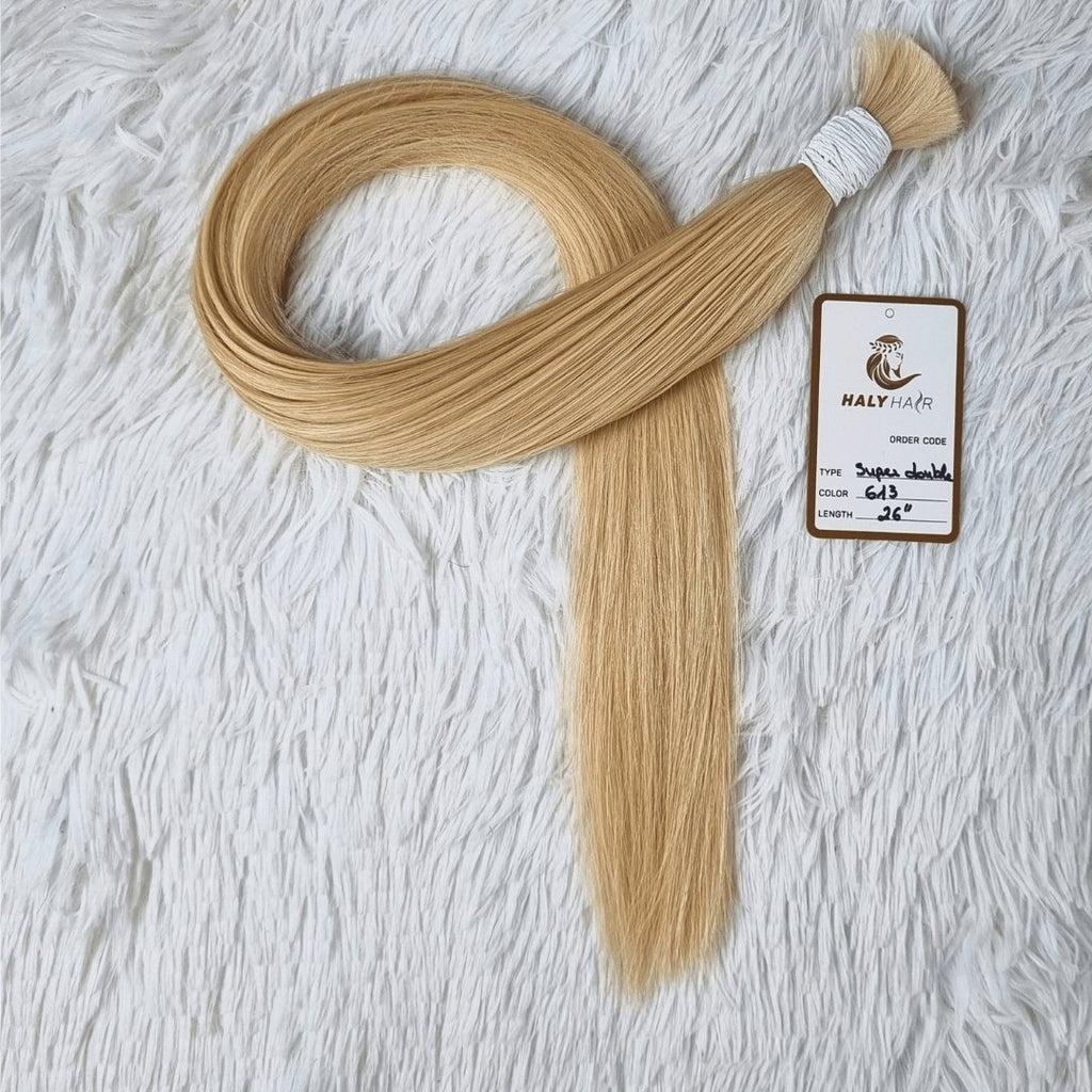 Bulk light blonde hair natural - HALY HAIR