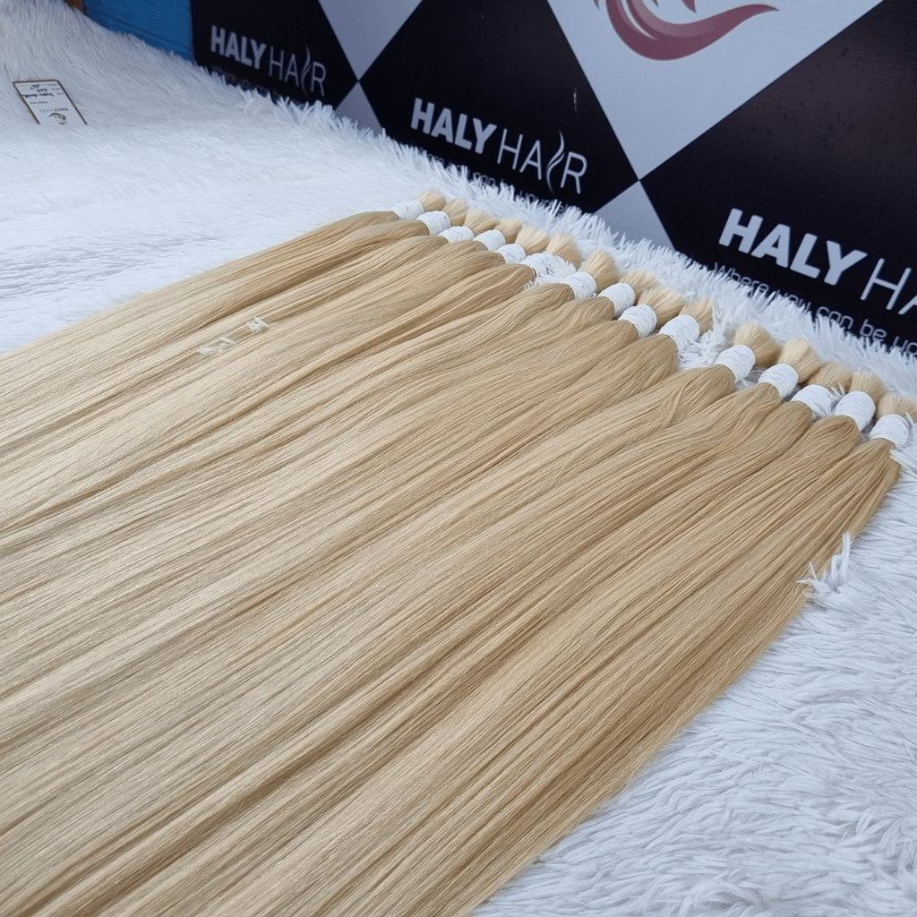 Bulk light blonde hair natural - HALY HAIR