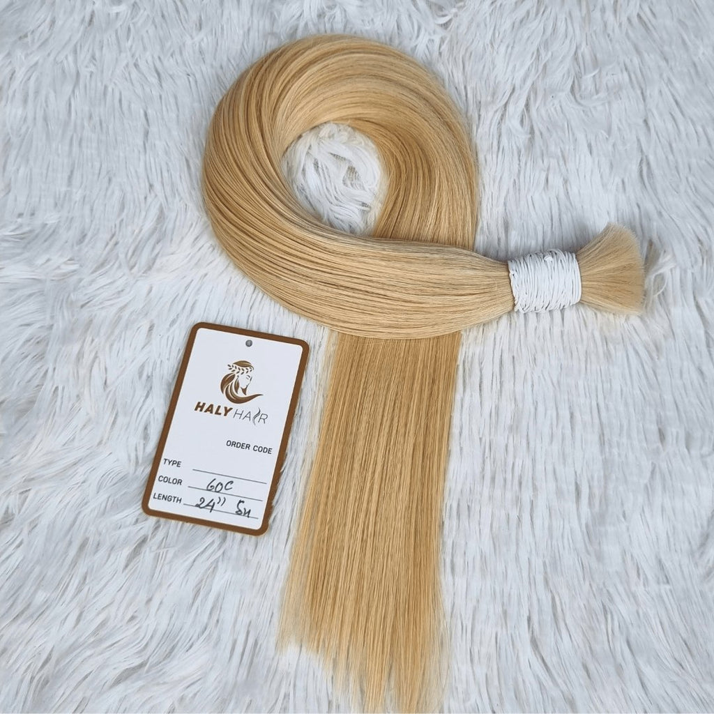 Bulk light blonde hair natural - HALY HAIR