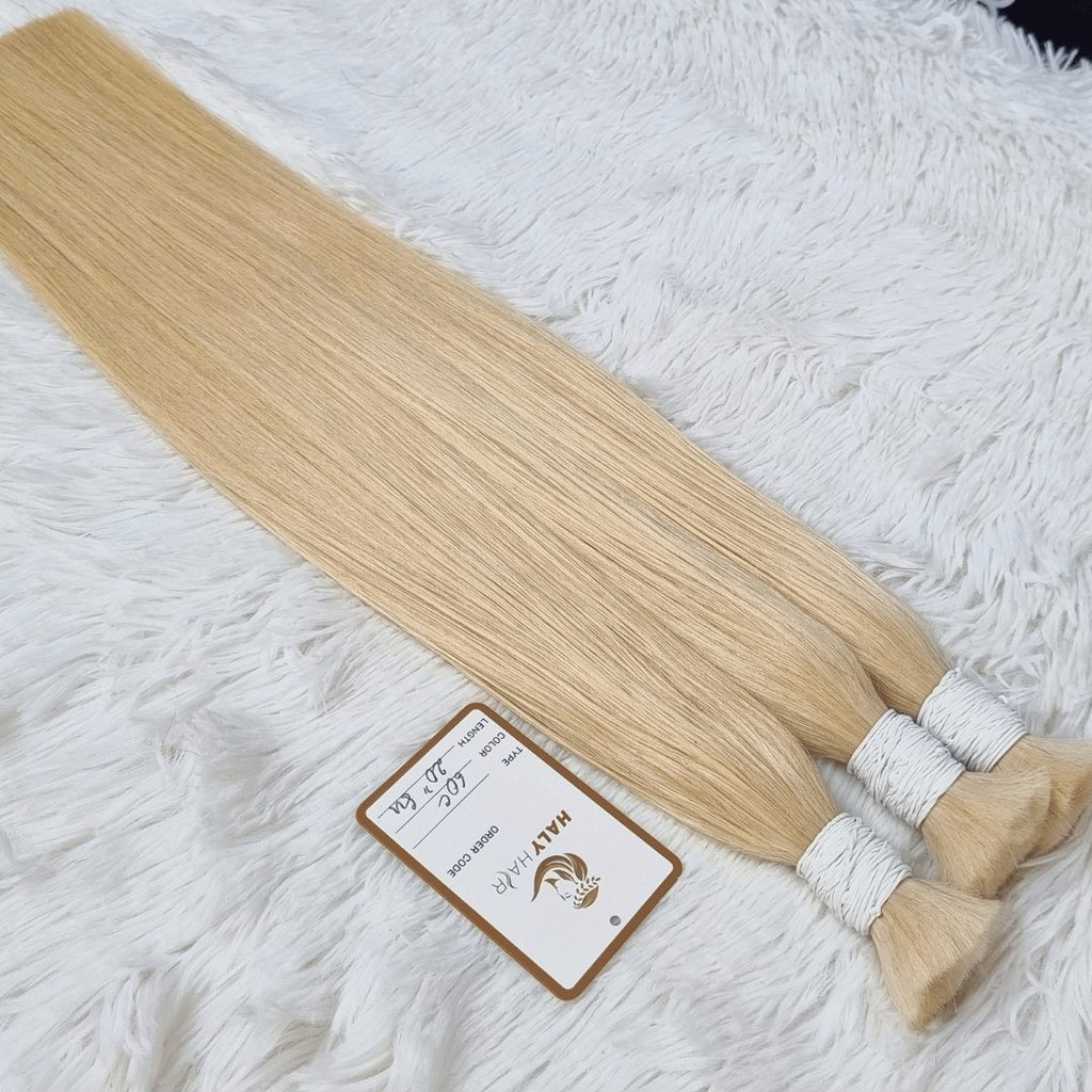 Bulk light blonde hair natural - HALY HAIR