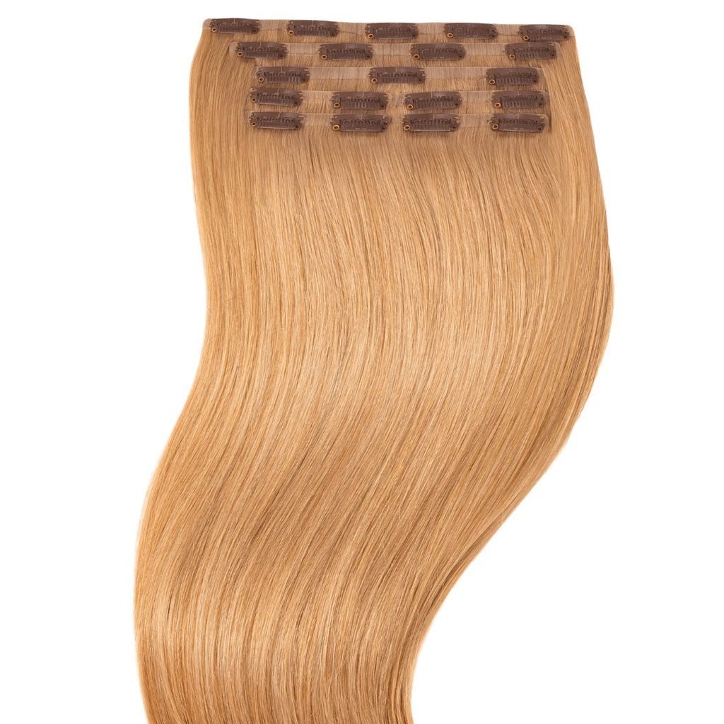 Clip hair extensions 7 pieces medium blonde - HALY HAIR