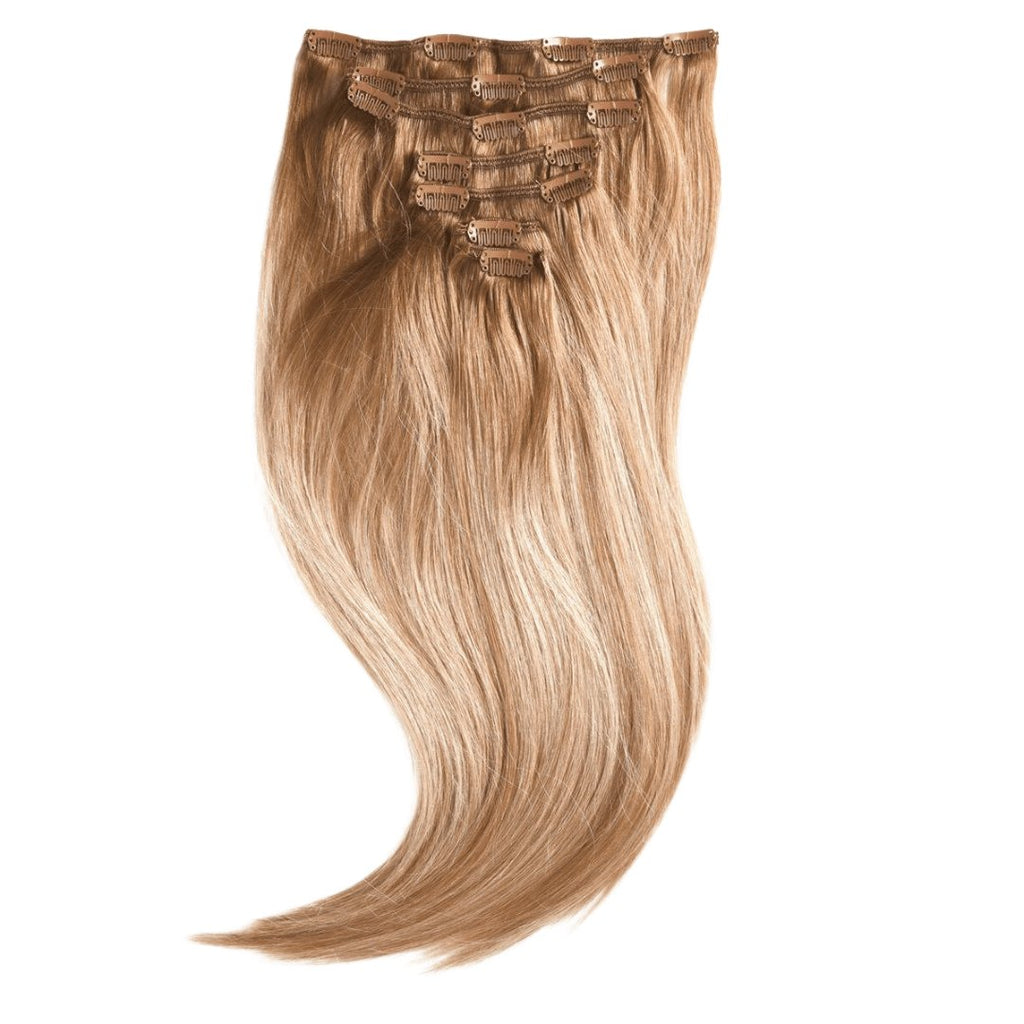 Clip in extensions hair 7 pieces light blonde color - HALY HAIR