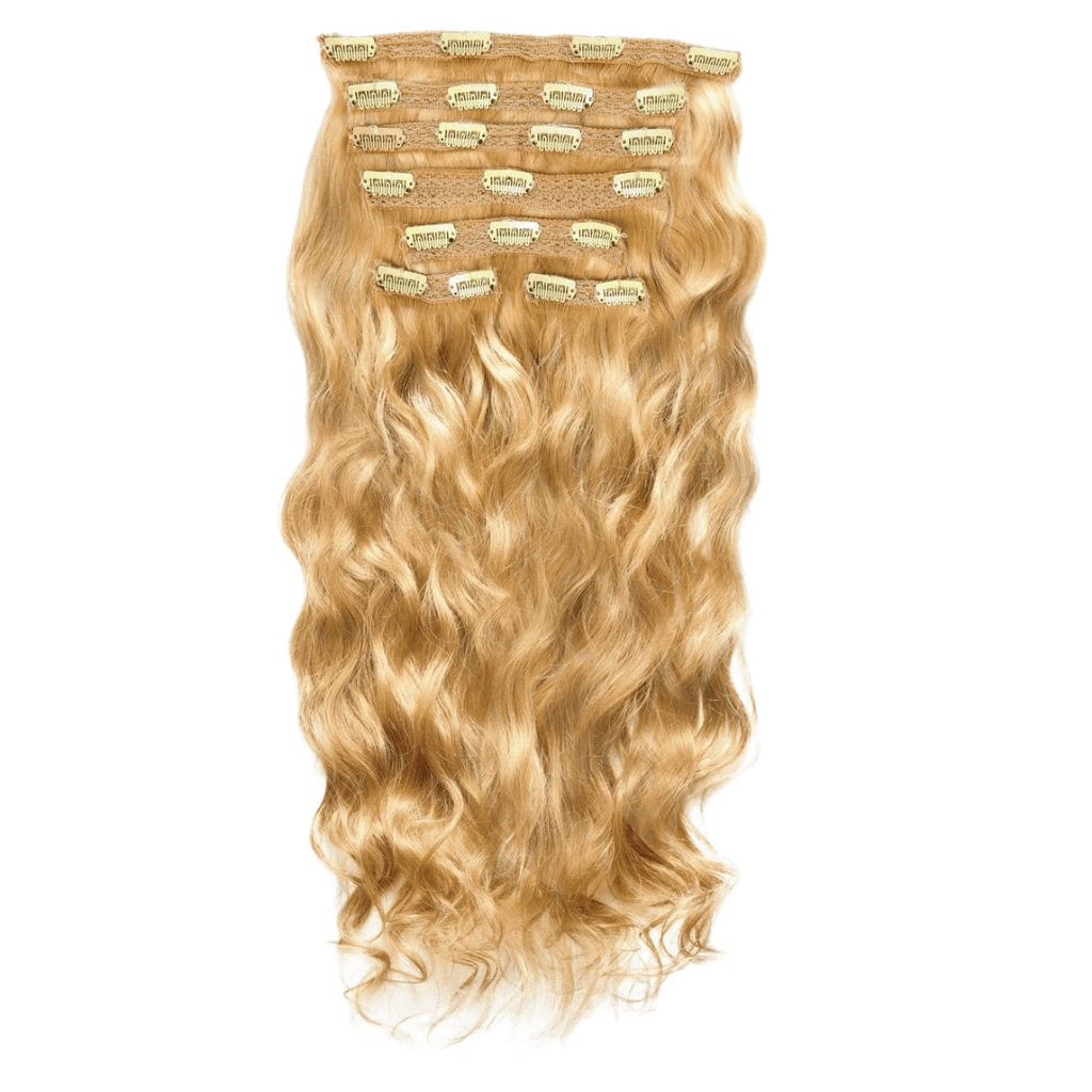 Clip in extensions hair 7 pieces light blonde color - HALY HAIR