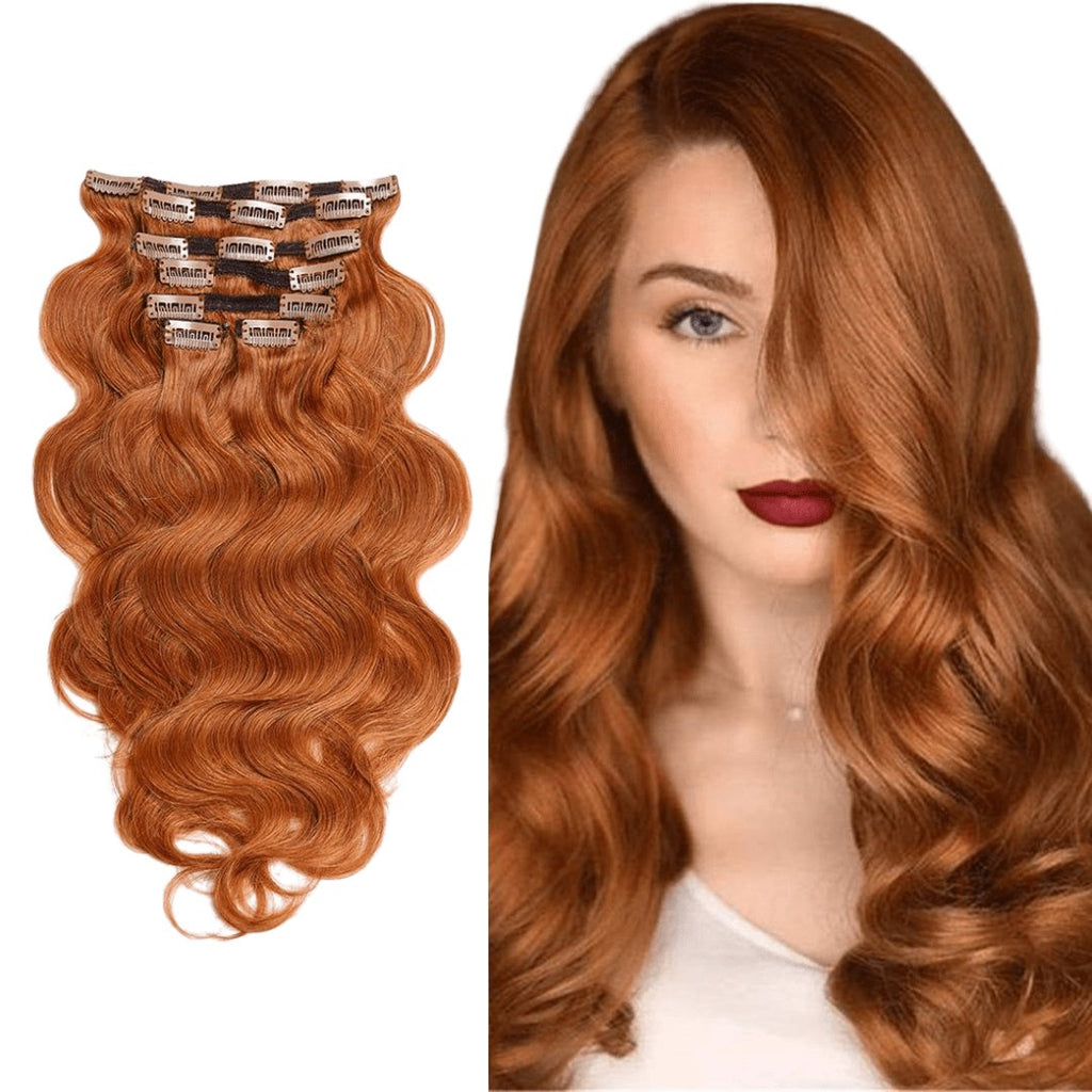 Clip in hair extensions 7 pieces brilliant color - HALY HAIR