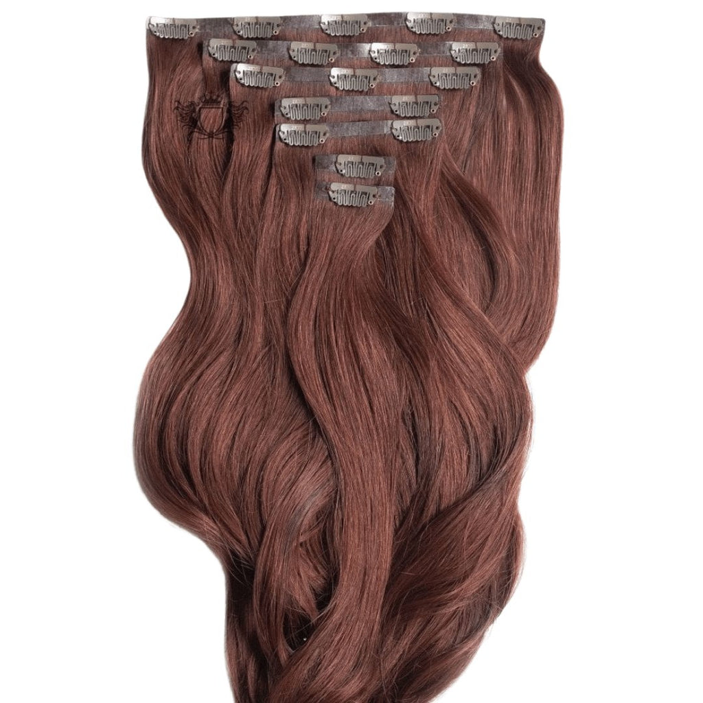 Clip - in hair extensions 7 pieces dark brown - HALY HAIR