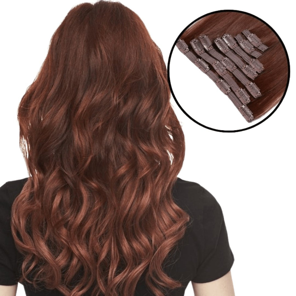 Clip - in hair extensions 7 pieces dark brown - HALY HAIR