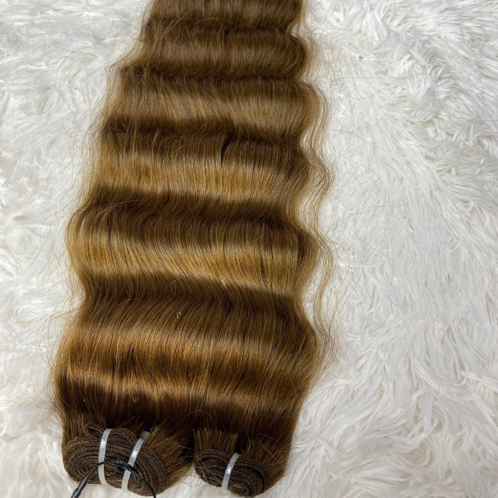 Dark brown virgin hair weft extensions - HALY HAIR