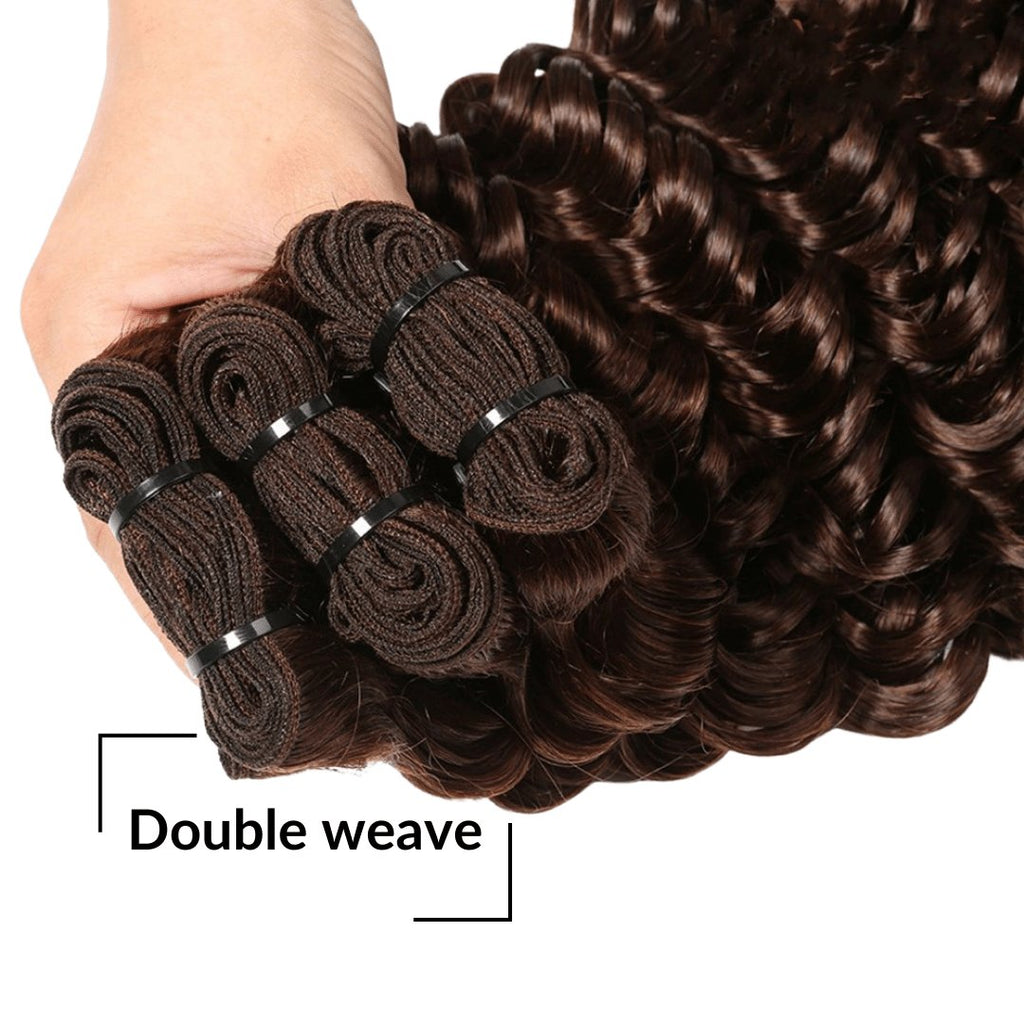 Dark brown virgin hair weft extensions - HALY HAIR