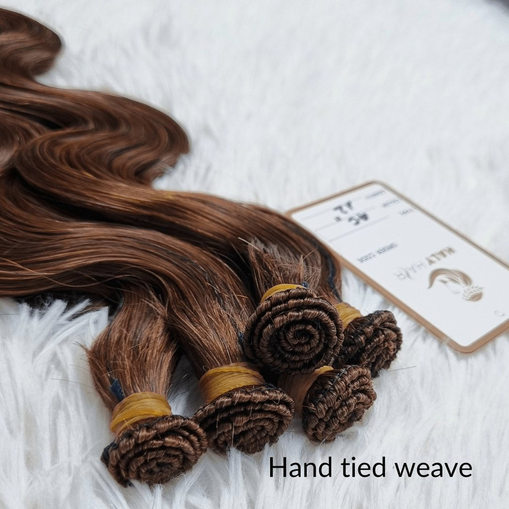 Dark brown virgin hair weft extensions - HALY HAIR