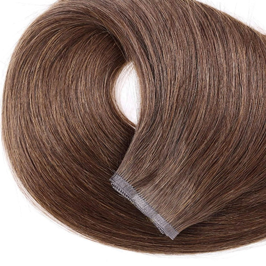 Dark brown virgin hair weft extensions - HALY HAIR