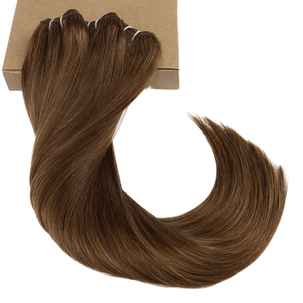 Dark brown virgin hair weft extensions - HALY HAIR