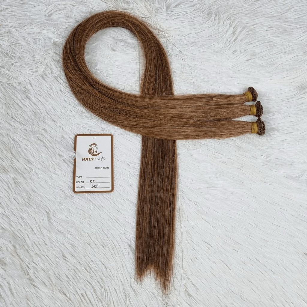 Dark brown virgin hair weft extensions - HALY HAIR