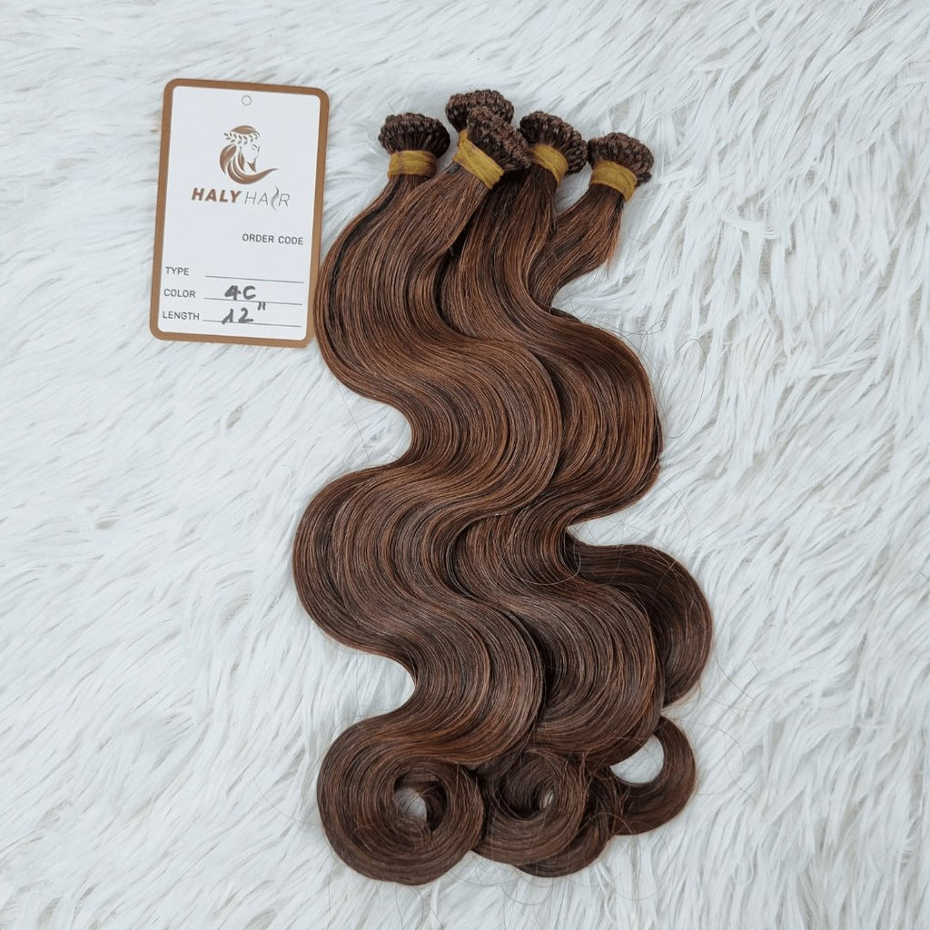 Dark brown virgin hair weft extensions - HALY HAIR