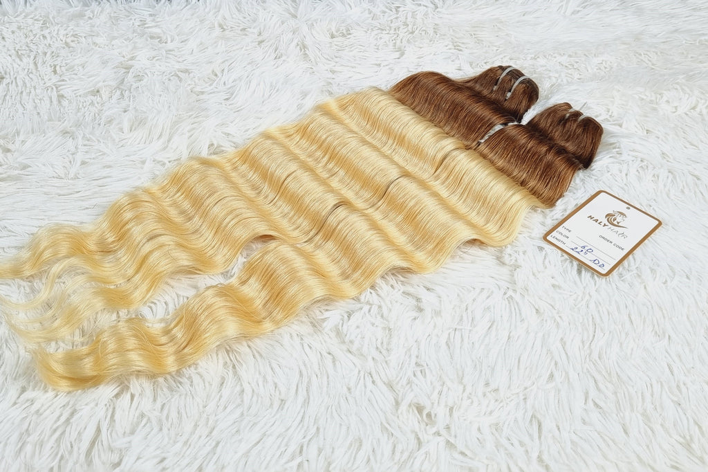 halyhair.com Ombre color weave hair extensions water body wavy 6C-60 22 inch