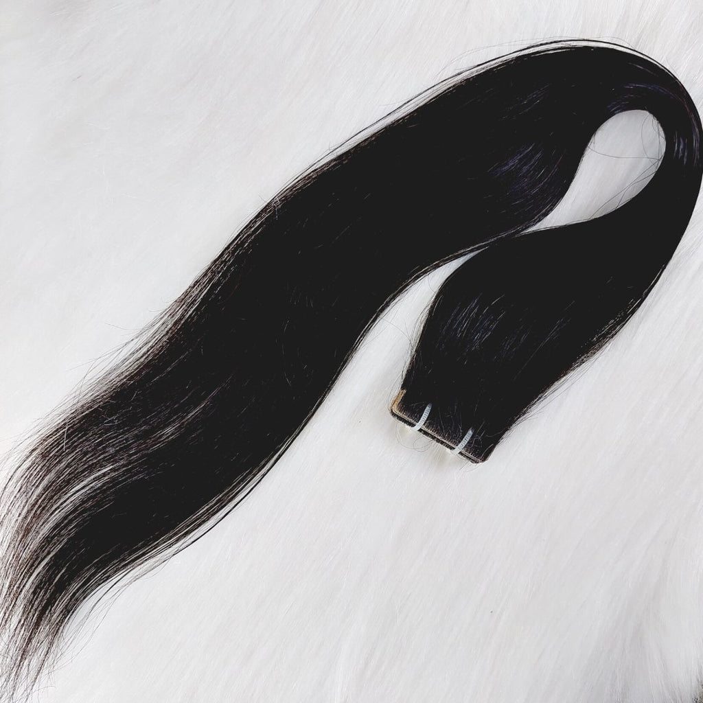 Invisible tape hair extensions black color - HALY HAIR