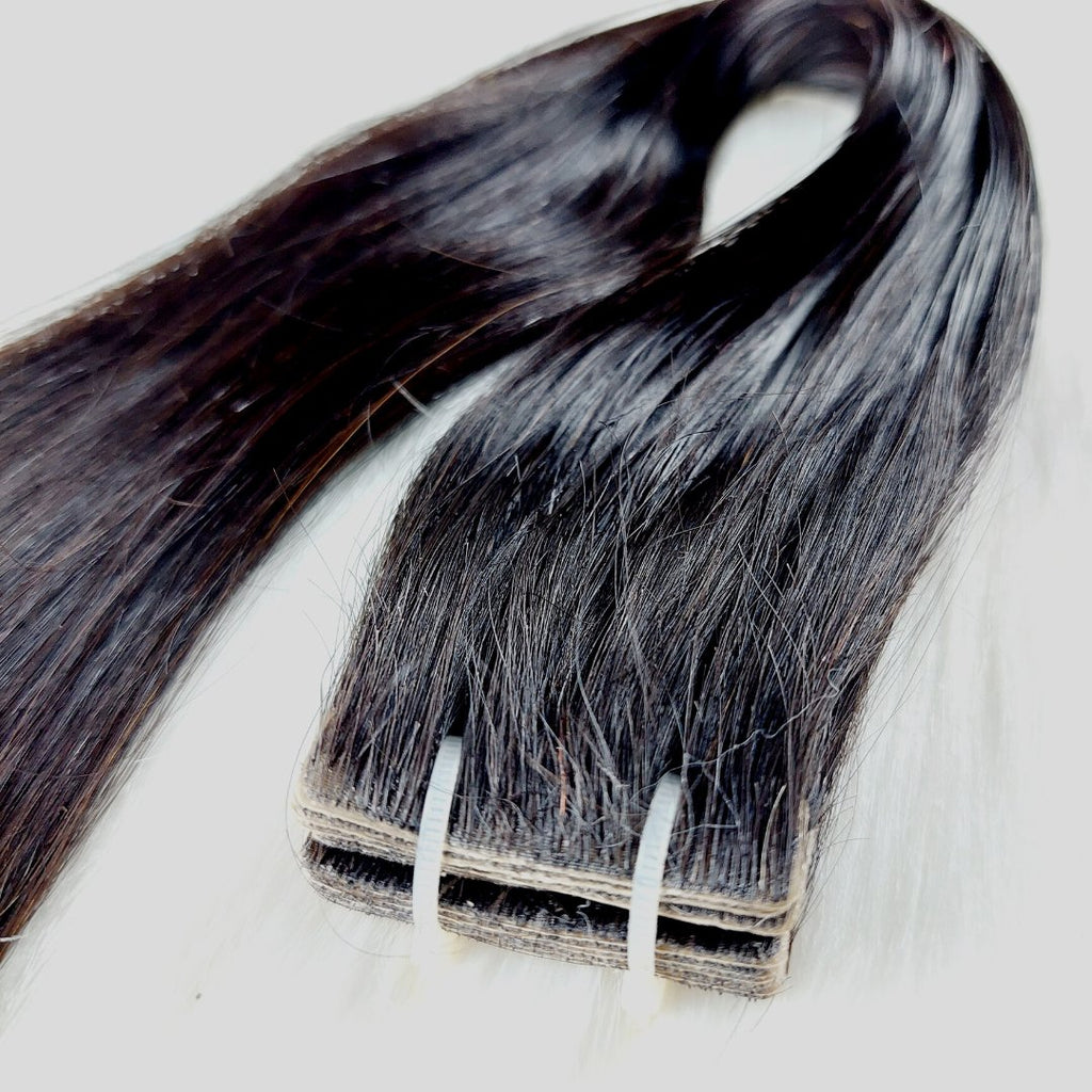 Invisible tape hair extensions black color - HALY HAIR