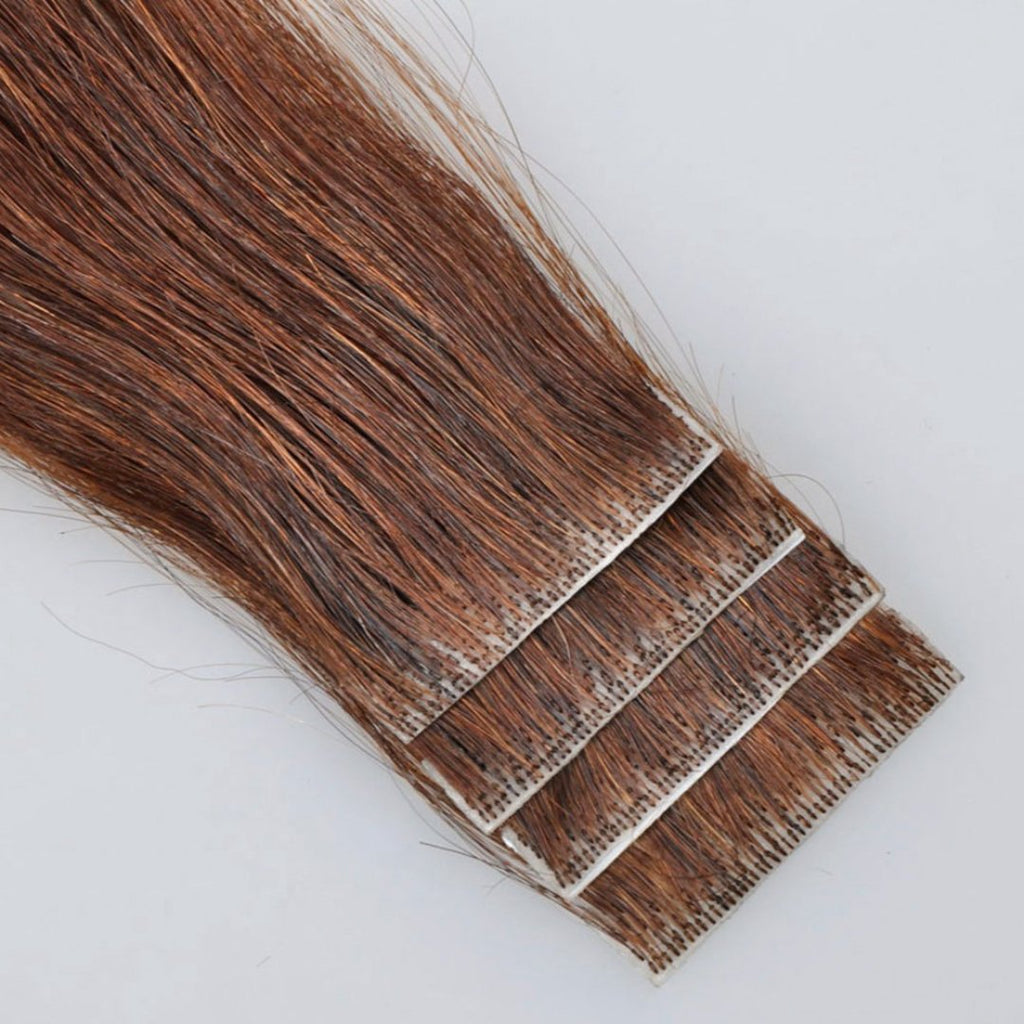 Invisible tape hair extensions dark brown color - HALY HAIR