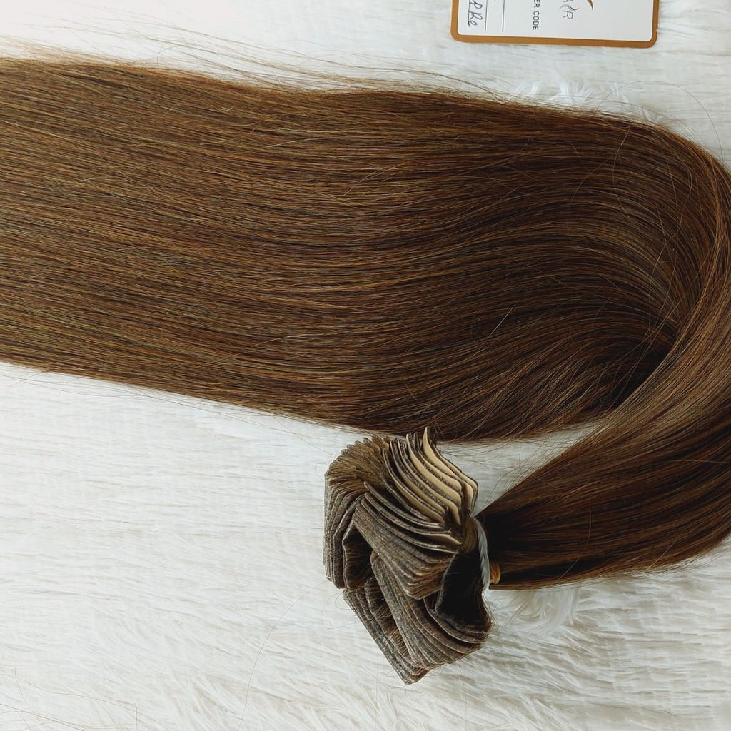 Invisible tape hair extensions dark brown color - HALY HAIR