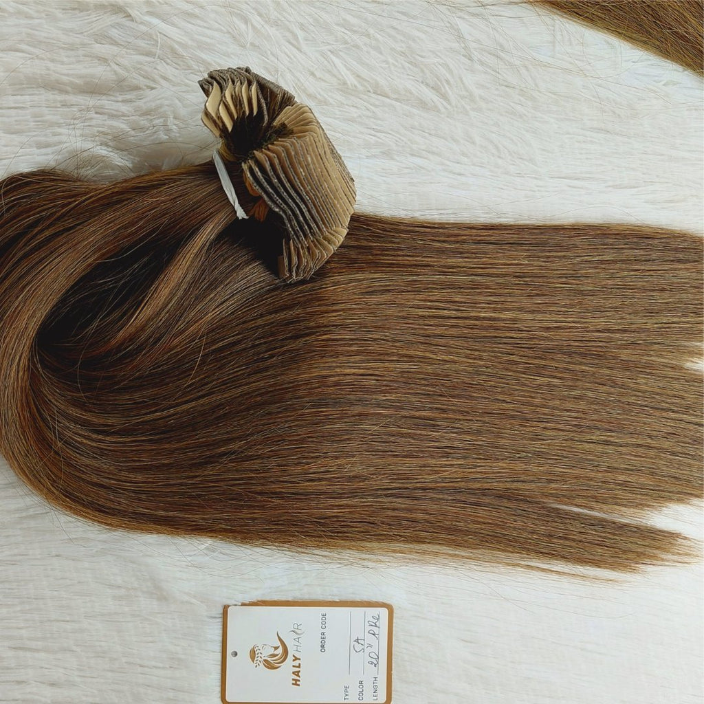 Invisible tape hair extensions dark brown color - HALY HAIR