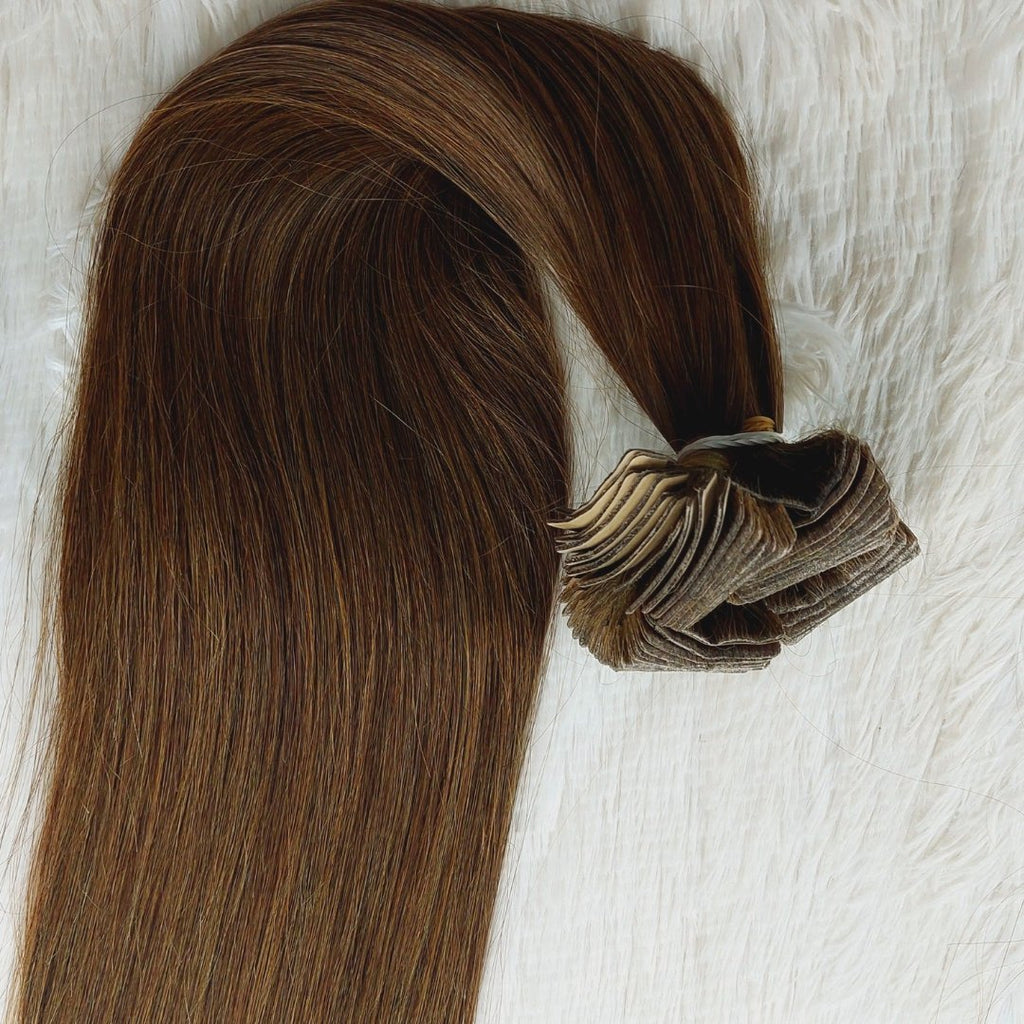 Invisible tape hair extensions dark brown color - HALY HAIR