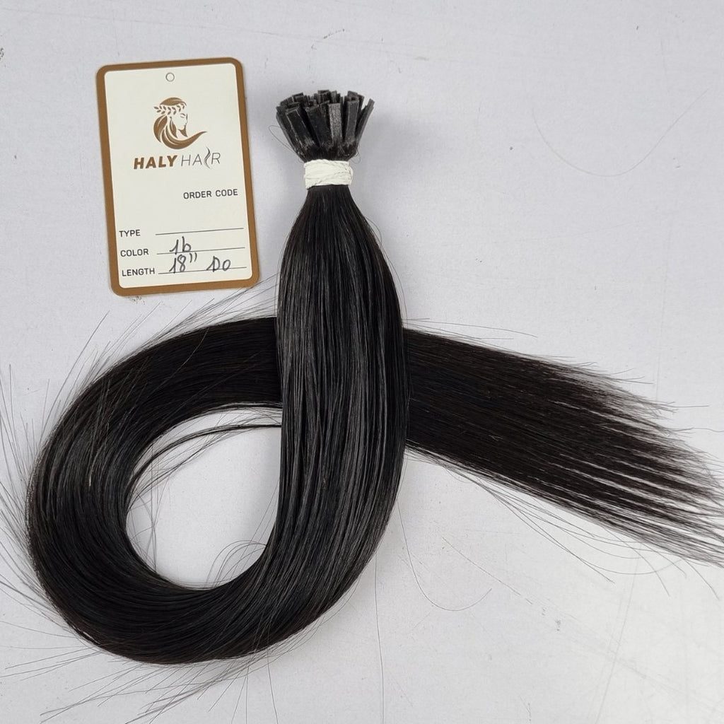 Keratin black tip hair extensions - HALY HAIR