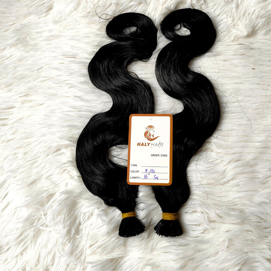 Keratin black tip hair extensions - HALY HAIR