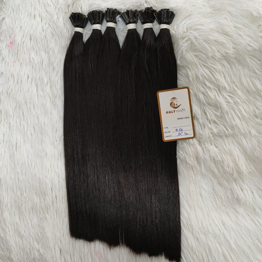 Keratin black tip hair extensions - HALY HAIR