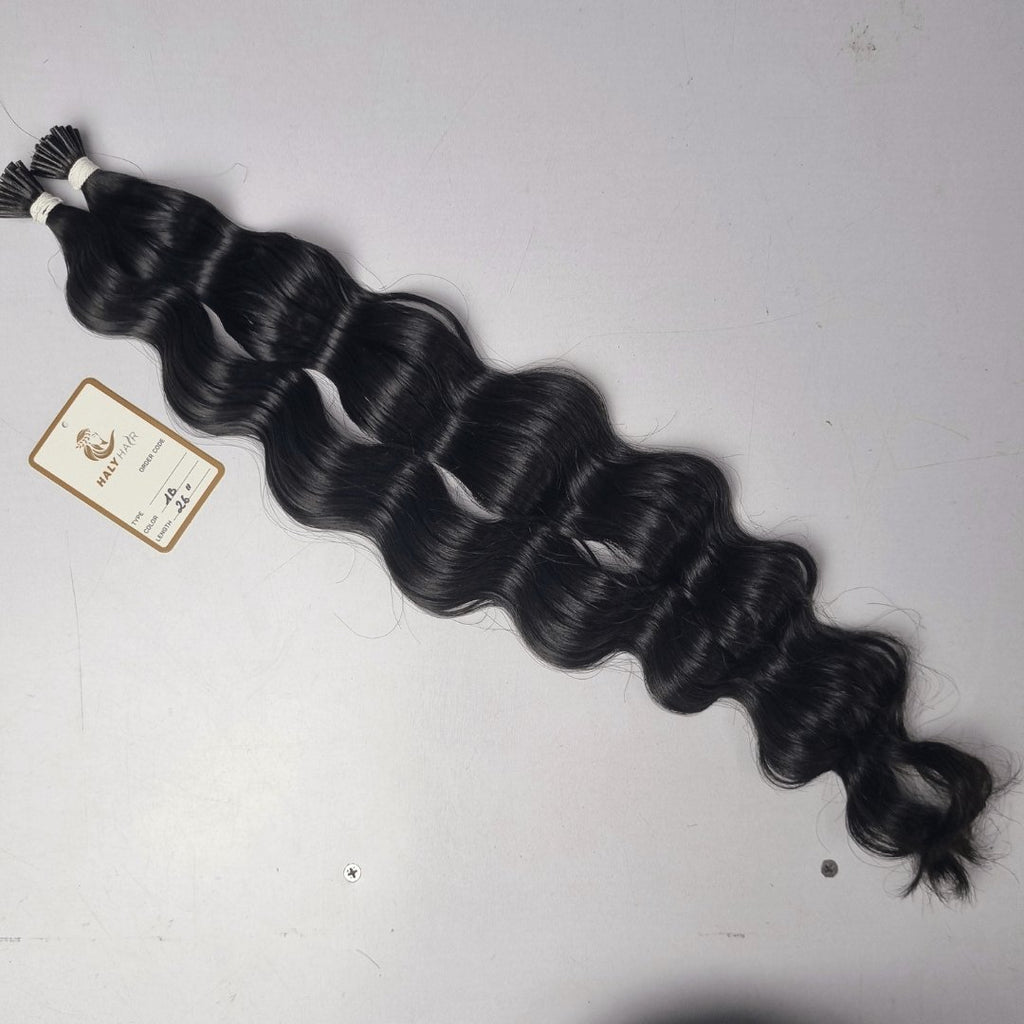 Keratin black tip hair extensions - HALY HAIR