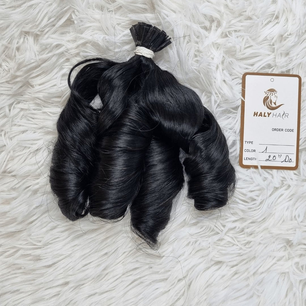 Keratin black tip hair extensions - HALY HAIR