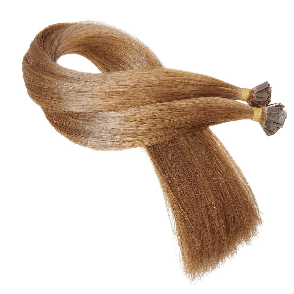 Keratin hair extensions dark brown color - HALY HAIR