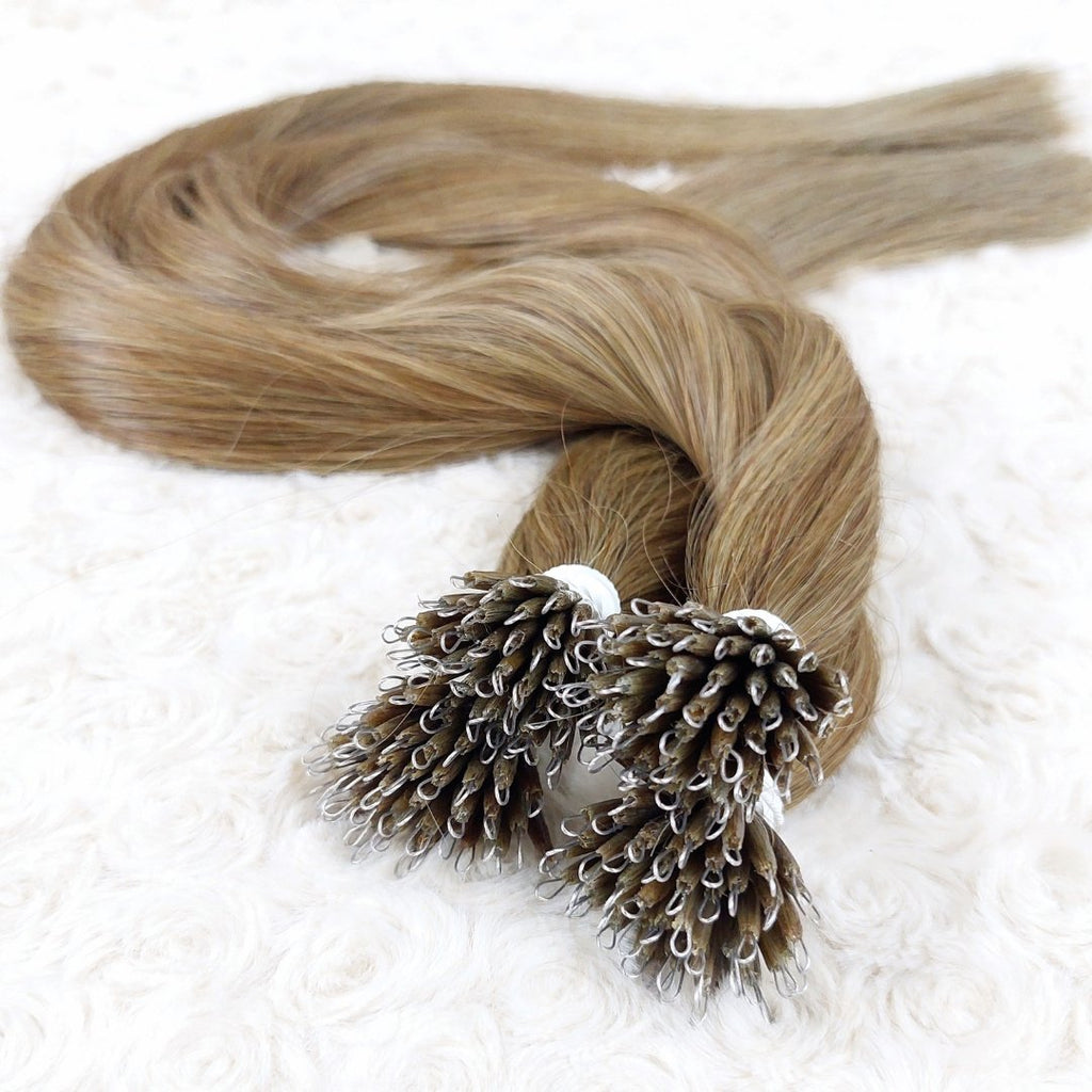 Keratin hair extensions dark brown color - HALY HAIR